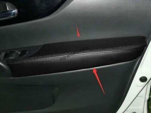 Fit for Nissan Rogue 2014-2020 Black Interior Door Panels Armrest Leather Cover