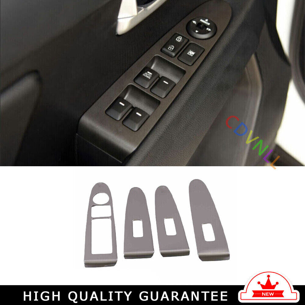 Glass Window Lifting Lock Panel Trim 4 for Kia Sportage R 2016-11 Silver Steel