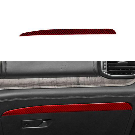 Red Carbon Fiber Glove Box Above Strip Cover Trim for Ford Explorer 2020-2023