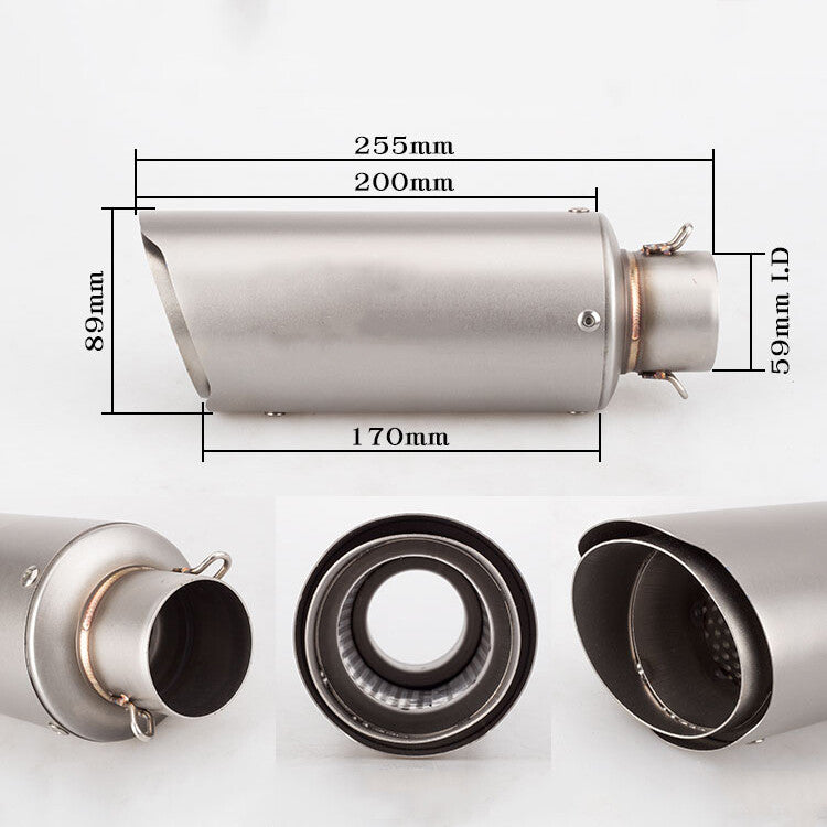 Motorcycle Exhaust Muffler Tip Pipe Dual-layer Outlet 51mm For YZF R1 R6 MT07/09