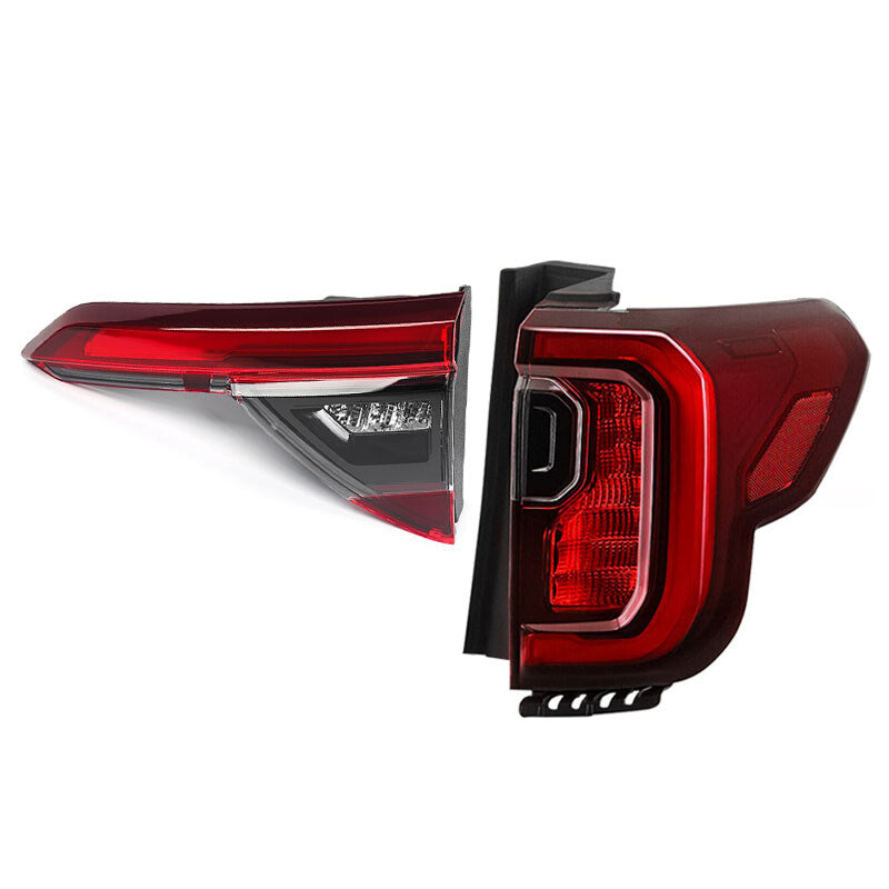 2P for 2020-2023 for GMC Acadia with black trim exterior taillights for passengers.