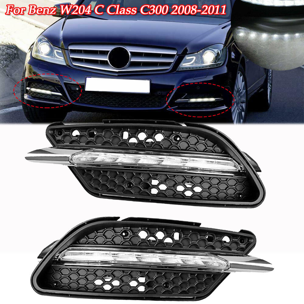 2 LED Daytime Running Lights (DRL) and Fog Lights for 08-11 for Mercedes-Benz W204 Sport