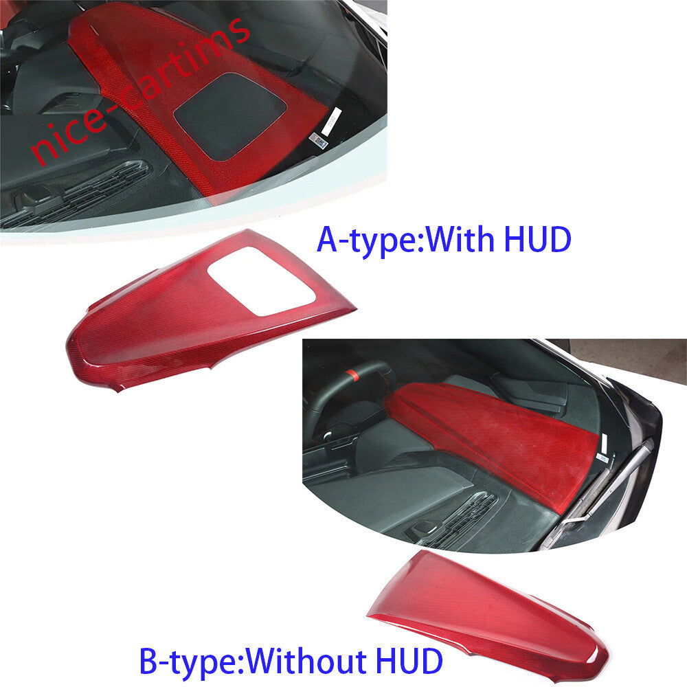 Forged Carbon Fiber W/ HUD Dashboard Upper Panel Cover for Corvette C8 2020-2024