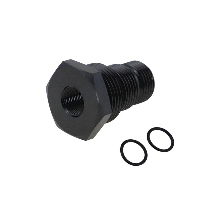 1/2-28 to 3/4-16,13/16-16, 3/4NPT Automotive Threaded Oil Filter Adapter Black