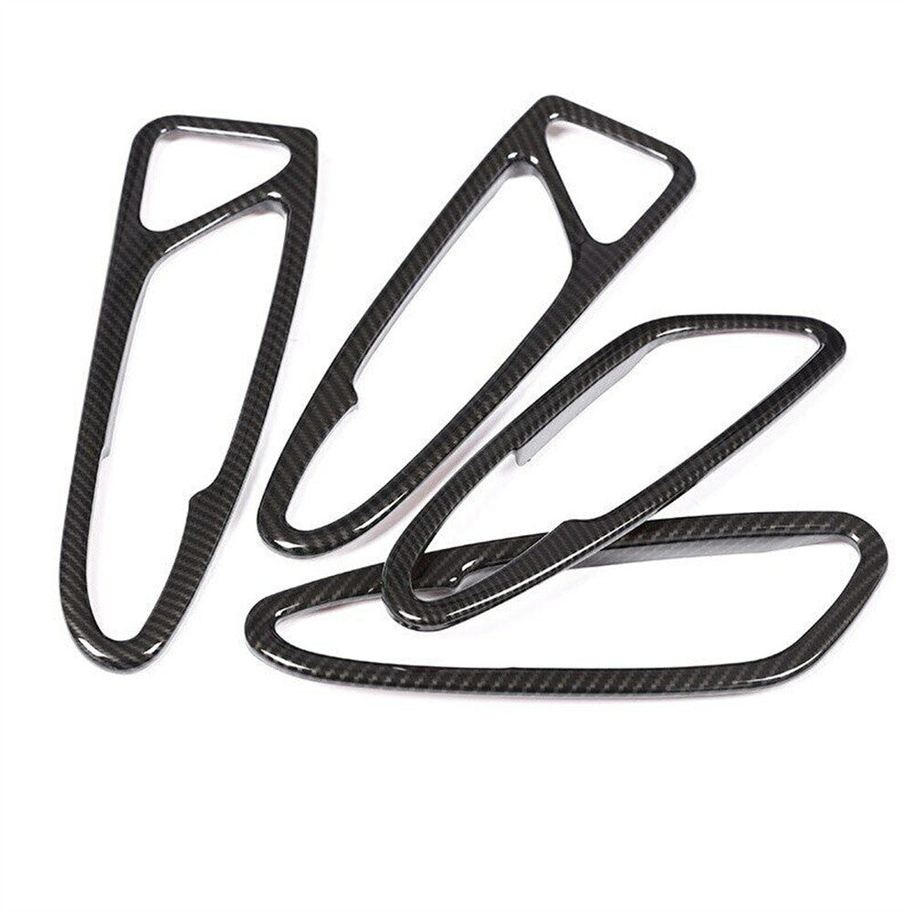 Carbon Fiber ABS Interior Door Handle Ring Trim for Alfa Romeo for Stelvio 2017-2020