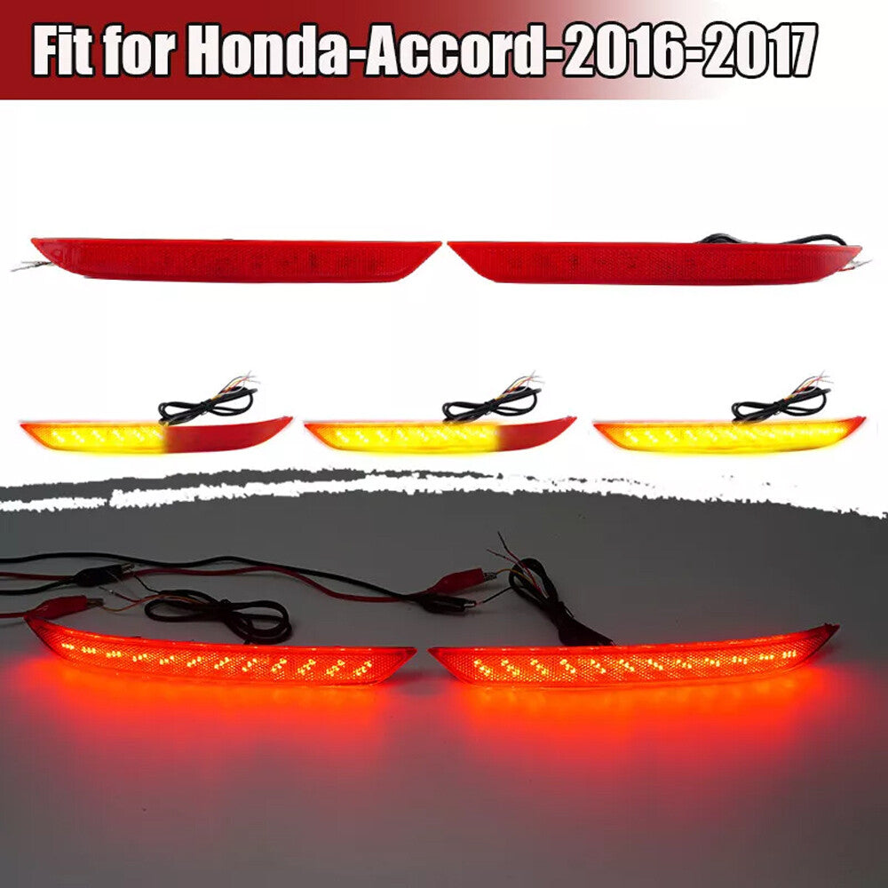 Applicable to 2016 for Honda Accord rear bumper reflector lights, taillights, and brake lights (red)