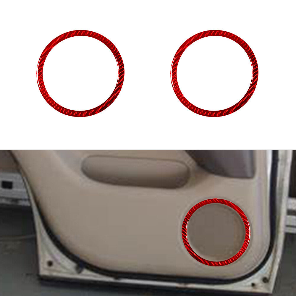 Red Carbon Fiber Interior Rear Door Speaker Cover Trim for Lexus RX300 1998-2003