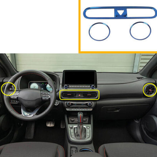 for Hyundai Kona 2018-2022 Blue Titanium Central Console Air Outlet Vent Cover