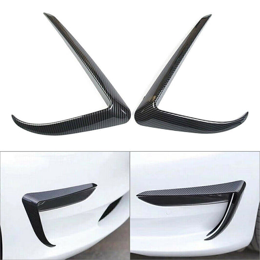 Front Fog Light Lamp Eyebrow Cover Carbon Trim Fit for Tesla Model 3 2018-2022 Pair