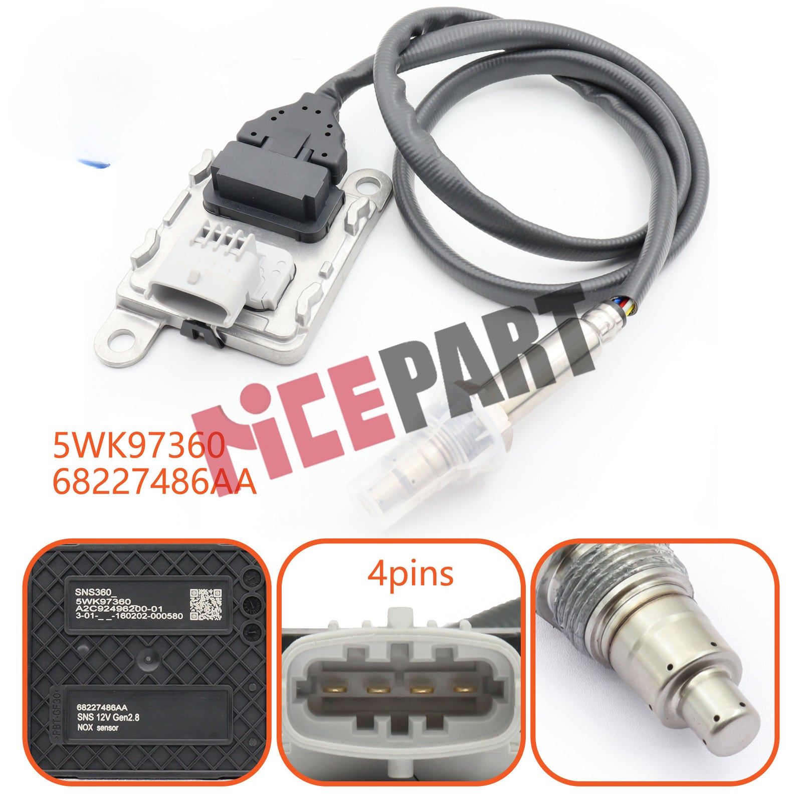 68227486AA new Nitrogen Oxide (NOx) Sensor Compatible with for Ram 3500 2500 2014-2017