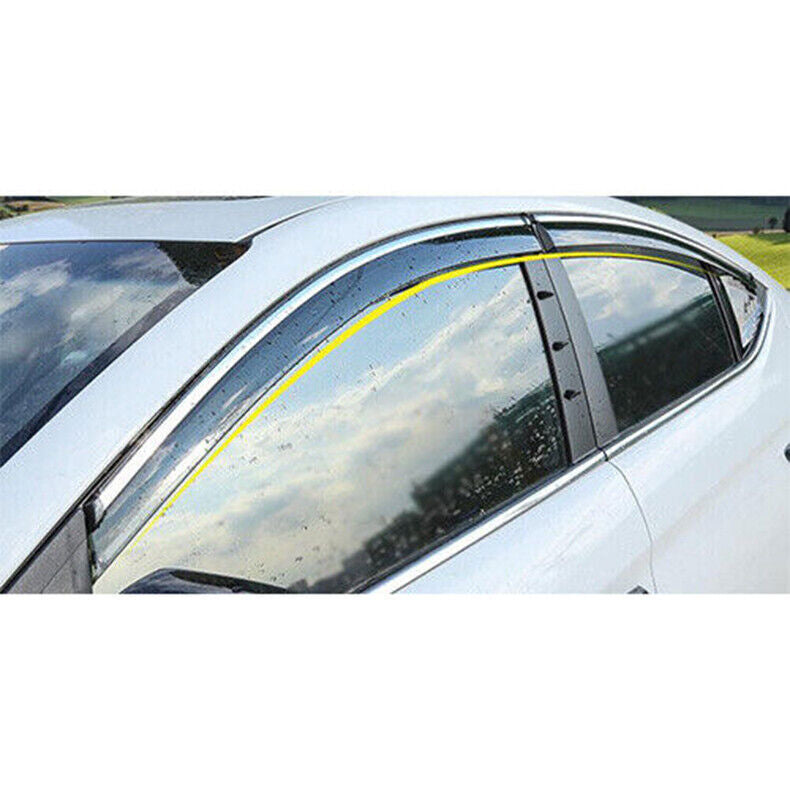 for Hyundai for Elantra 2017-20 W/Chrome Window Visor Sun Rain Guard Vent Shade Set