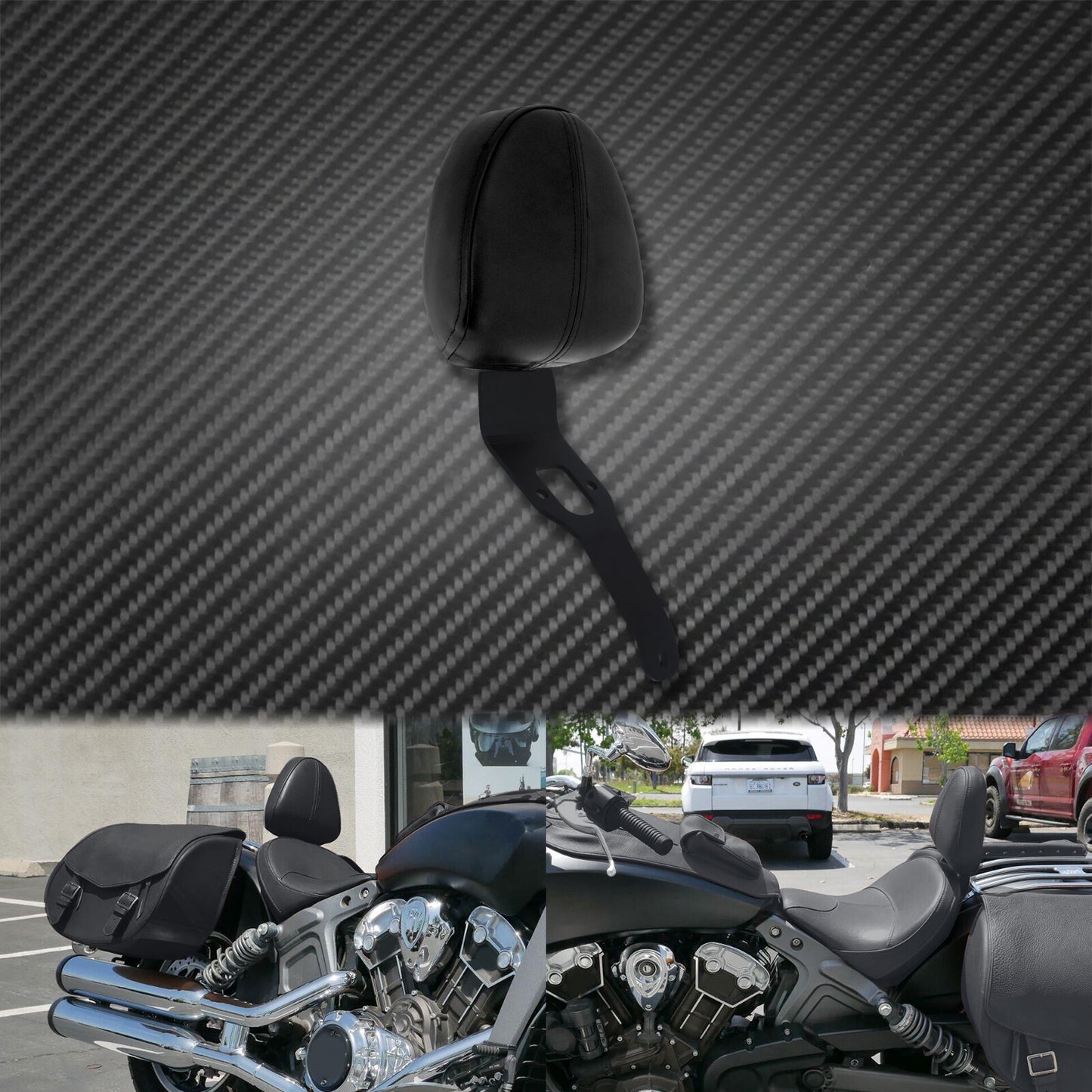 Black Front Driver Rider Backrest Pad Fit For Indian Scout 2015-2020 Sixty 16-20