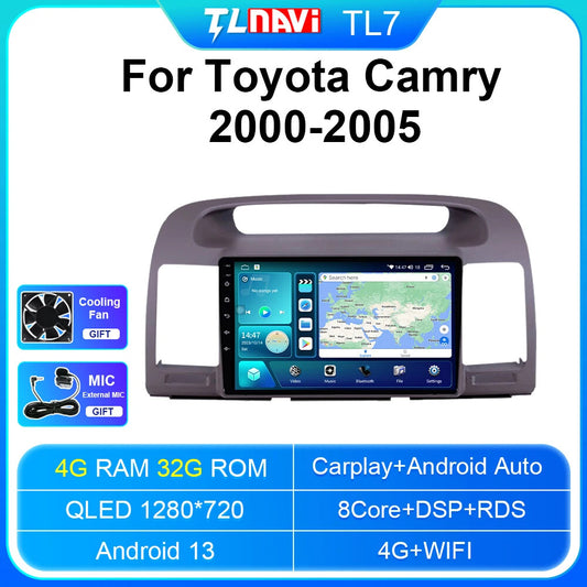 for Toyota for Camry 2000-2005 Android Car Radio CarPlay GPS Multimedia Video Screen