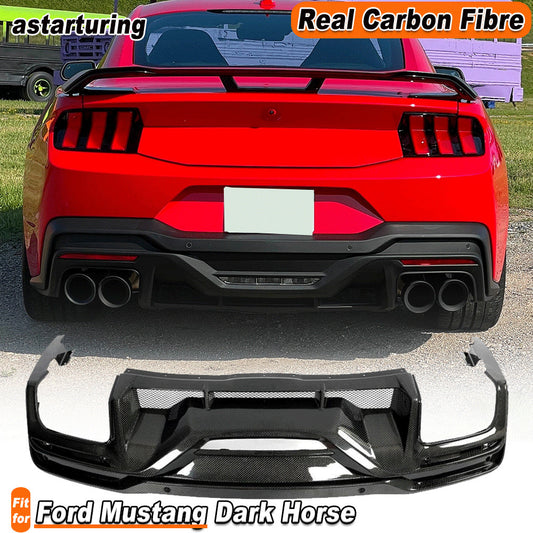 for Ford for Mustang Dark Horse 2024UP Real Carbon Rear Bumper Diffuser Lip Spoiler