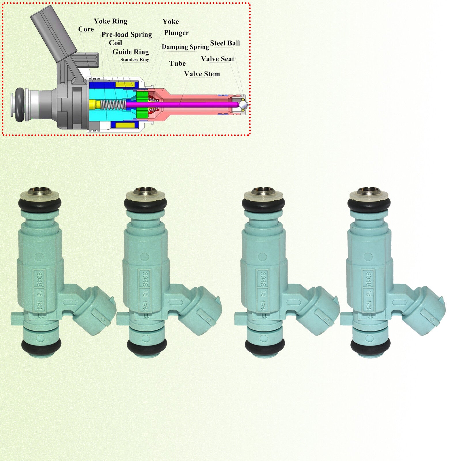 4x Fuel Injectors 35310-23800 for Hyundai for Elantra for Kia Spectra Soul 2.0L 08-2013