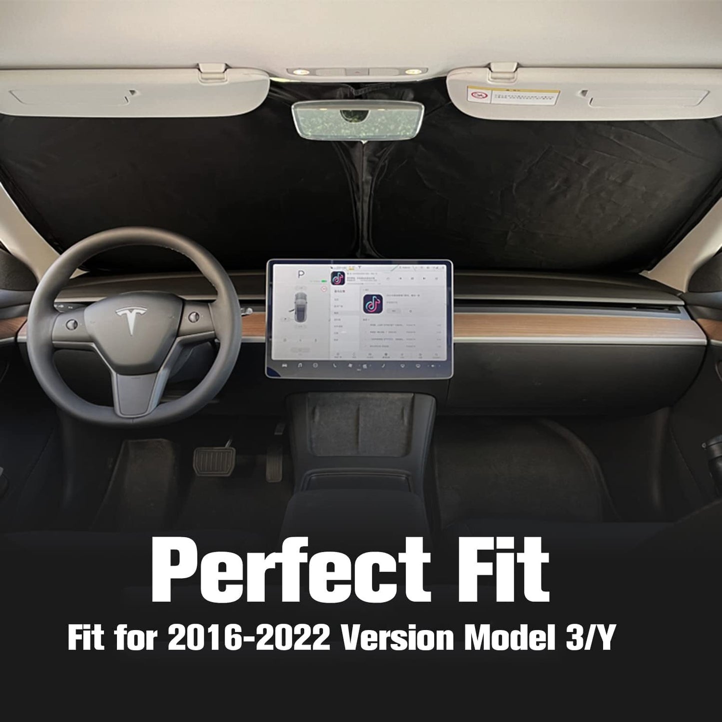 Custom Fit for Tesla Model 3 Y 2017-2023 Car Windshield Sun Shade Shield Cover