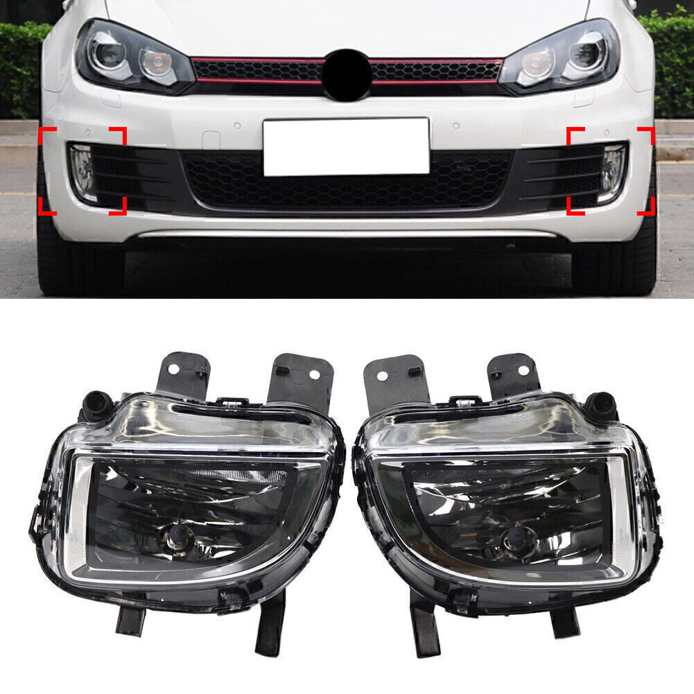 Pair Front Bumper Fog Light Lamp for VW for Golf for Jetta GLI MK6