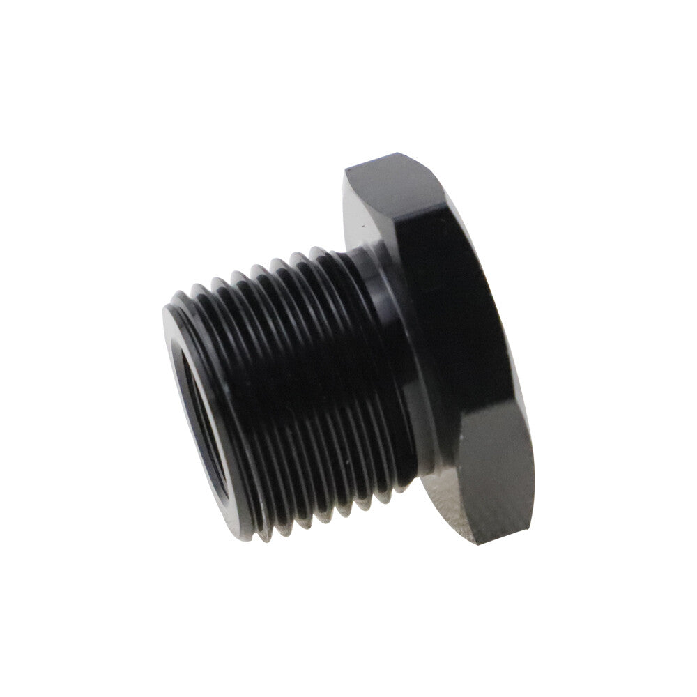 2-Pack 1/2-28 to 13/16-16 Automotive Threaded Oil Filter Adapter Black Aluminum