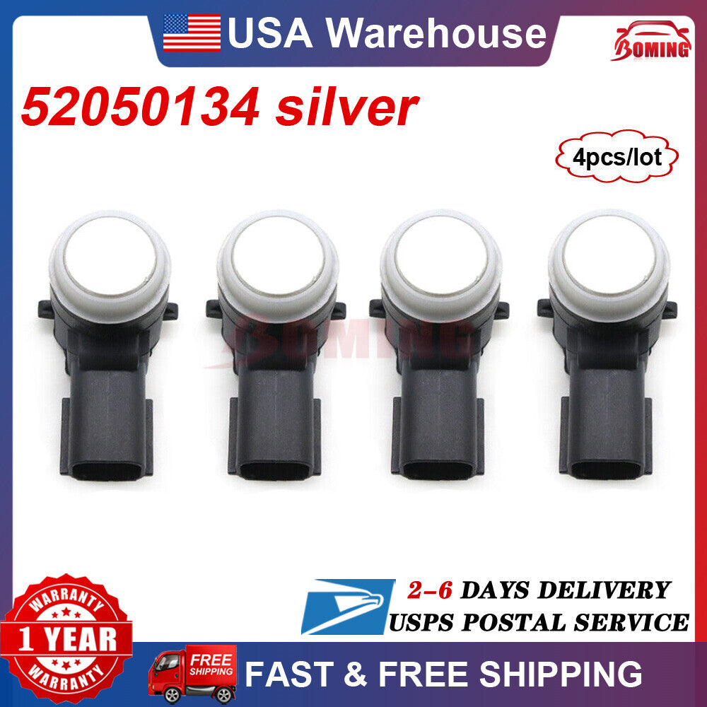 Set (4) NEW Silver Parking Sensor Bumper Aid Backup PDC Fits For GM 52050134