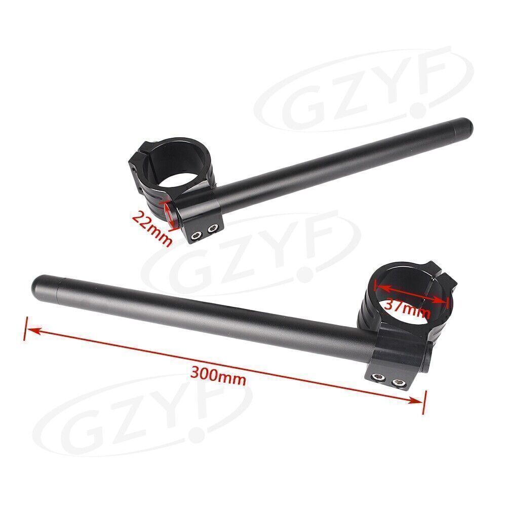 Motor 37mm Left+Right Clip On Handlebar Fork Tube Universal Gold Aluminum