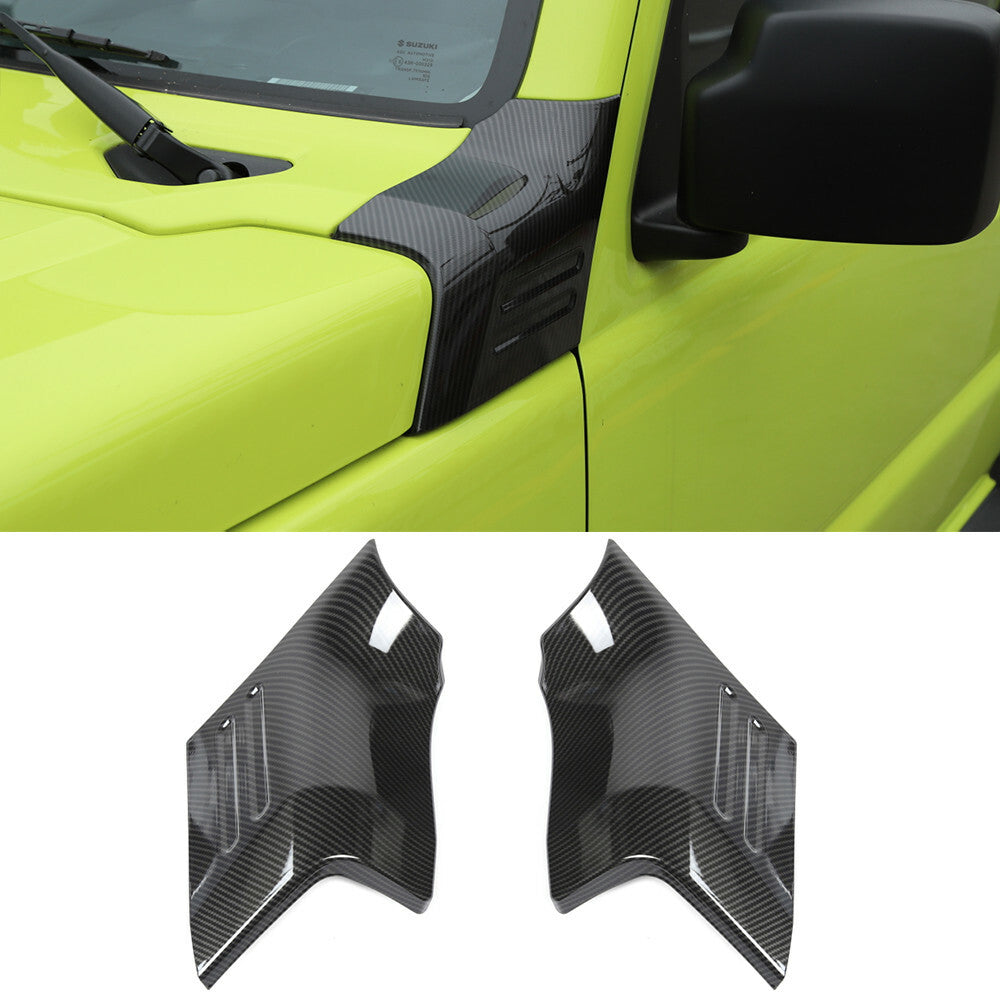 Carbon Fiber ABS Front Hood Angle Wrap Protector Trim for Suzuki for Jimny 2019-2022