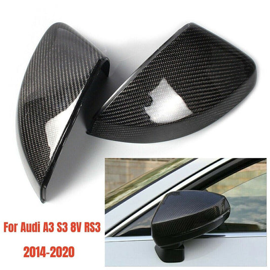 for Audi A3 S3 8V RS3 2014-2020 Carbon Fiber Add-on Wing Side Mirror Cover Caps