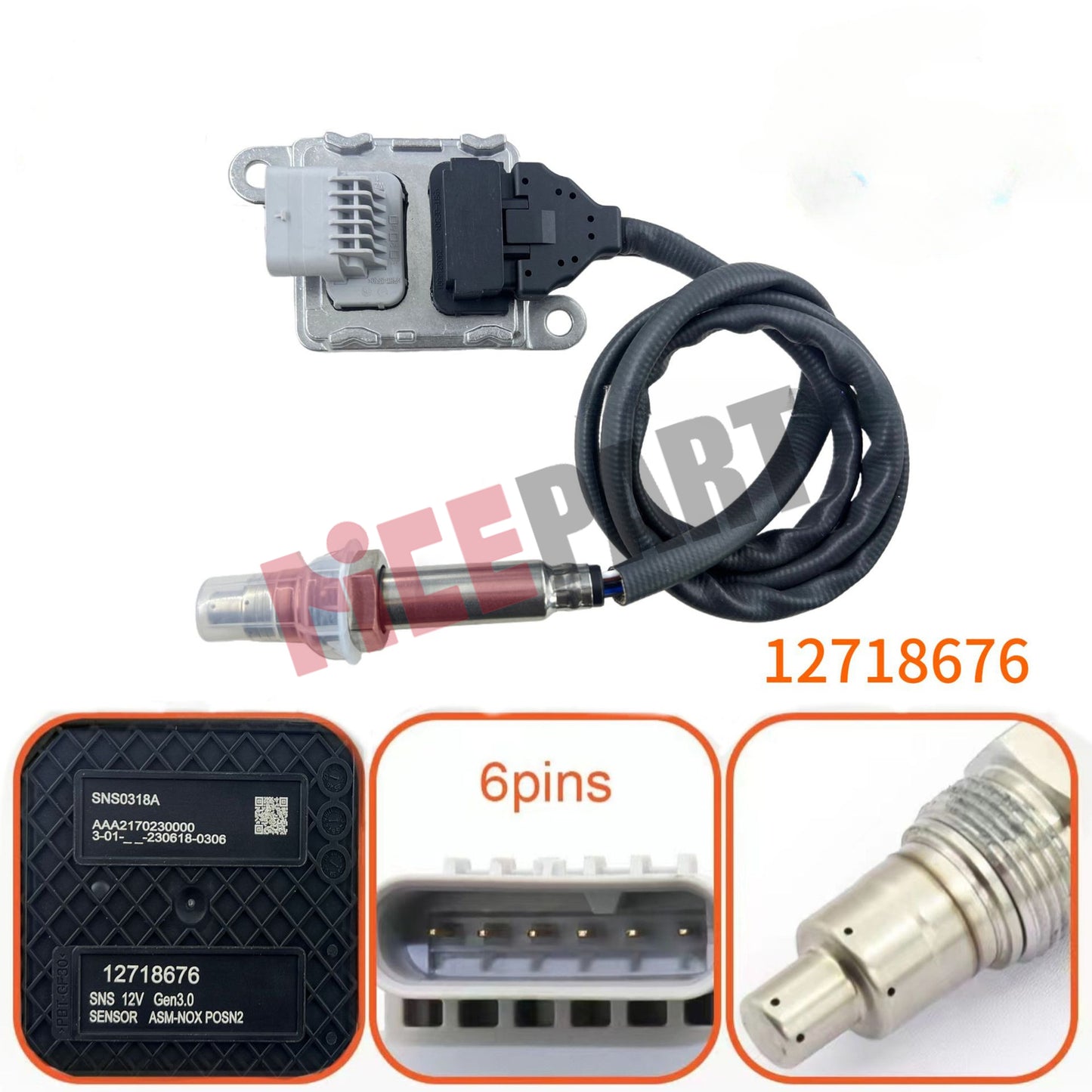 12718676 Nitrogen oxide sensor compatible with GM for Chevrolet Silverado 17-19