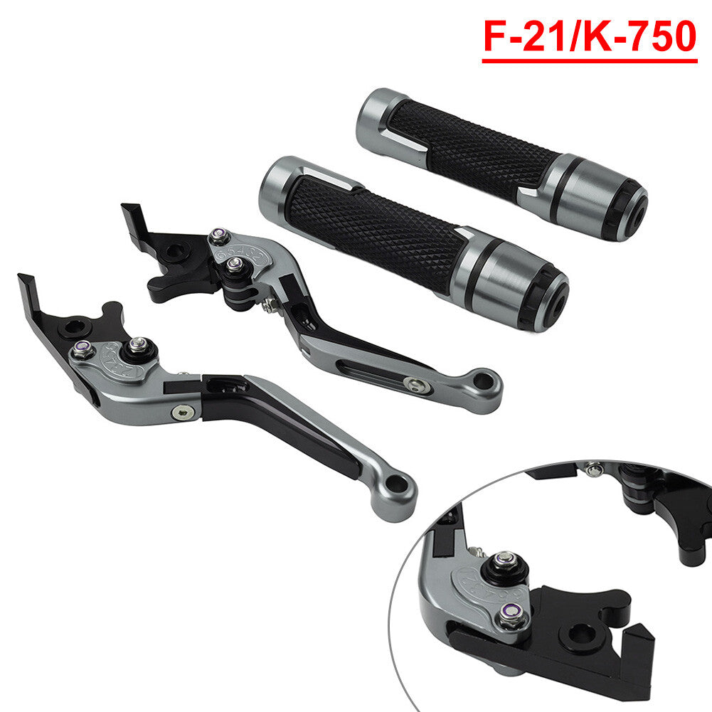 for Kawasaki 650R Set Folding Extendable Brake Clutch Lever Handlebar Grip