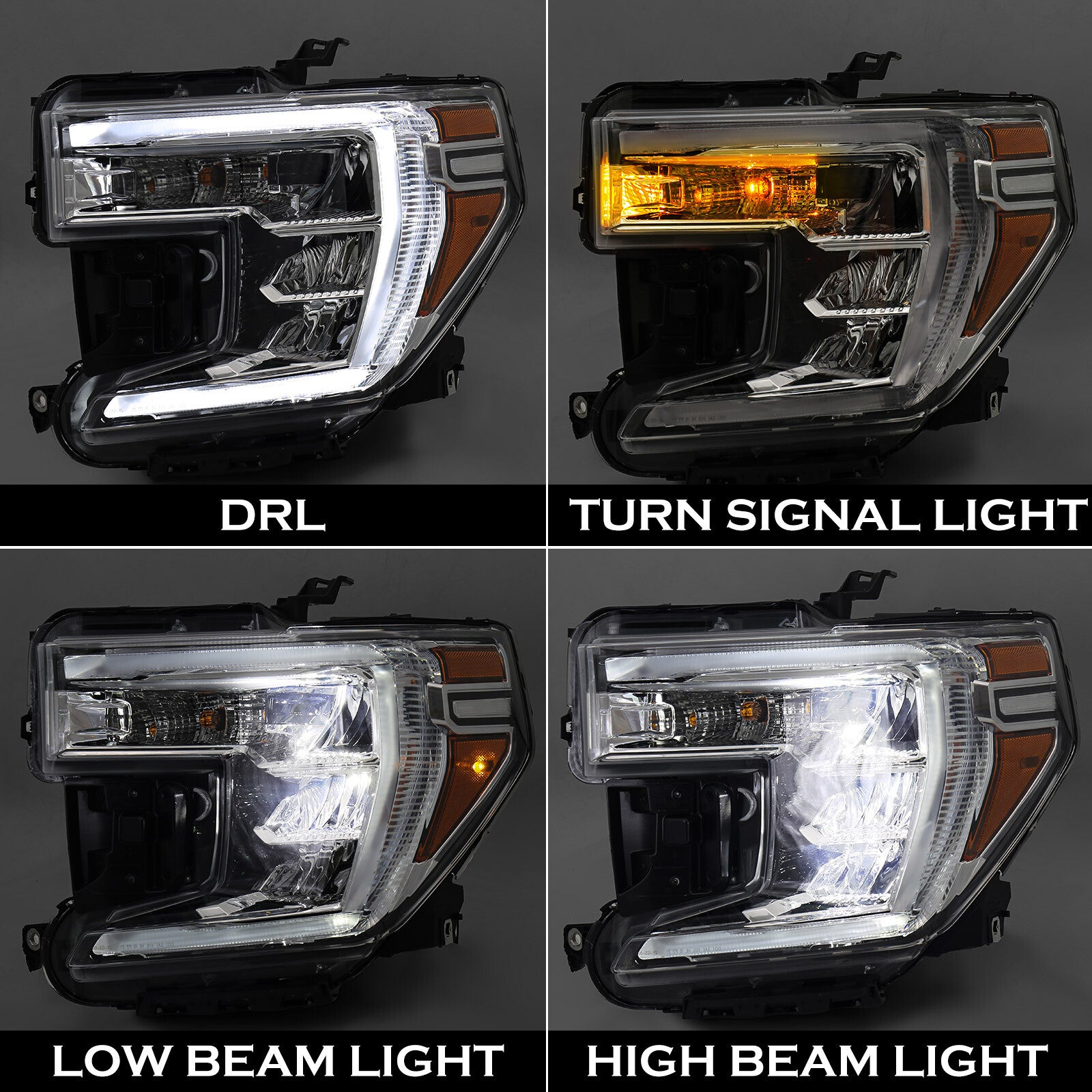 2P For 2019-2021 for GMC for Sierra 1500 Headlights Halogen Signal Lamp Driver Passenger