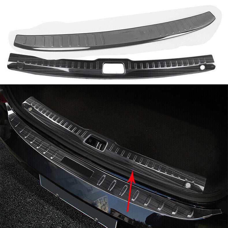 for Volvo S90 2017-22 Black Steel Rear Bumper Protector Trunk Sill Guard Trim 2x