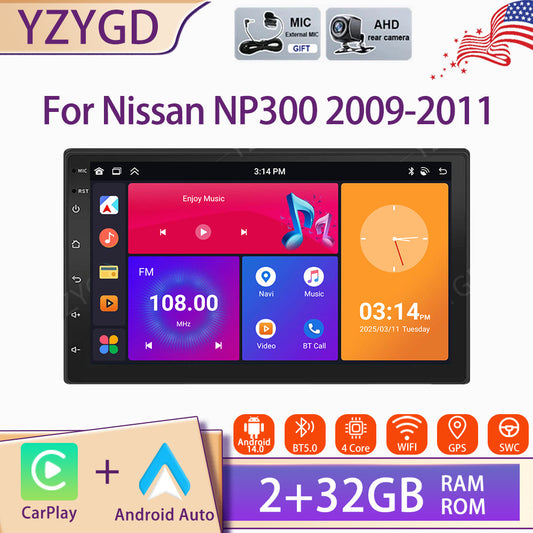for Nissan NP300 2009-2011 7Android 14 Carplay Car Radio Stereo Head Unit GPS