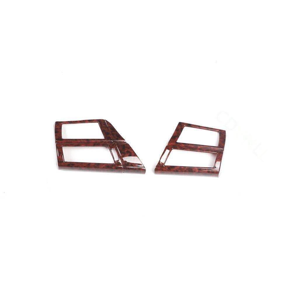Fit for BMW X5 2008-2013 Brown Wood Grain Console Side Outlet Vent Cover Trim 2P