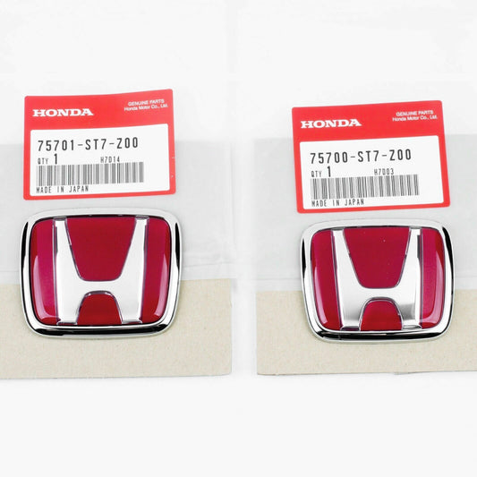 96-00 for Honda for Civic EK JDM RED H Type R - Front Rear Emblem 2PCS Set 92-95 FIT