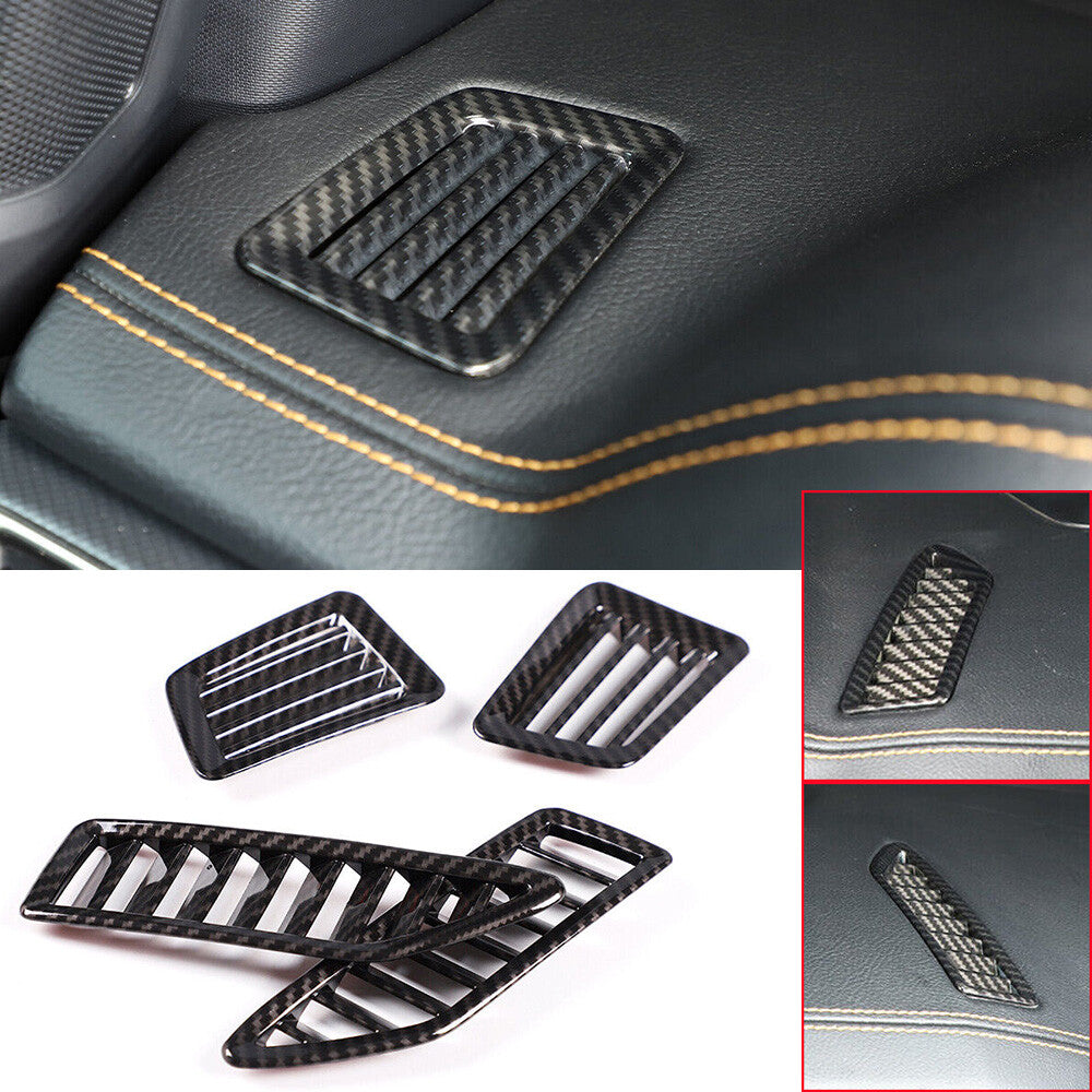 4¡ÁCarbon Fiber ABS Dashboard Air Vent Outlet Cover Fit for Ford Ranger 2015-2021