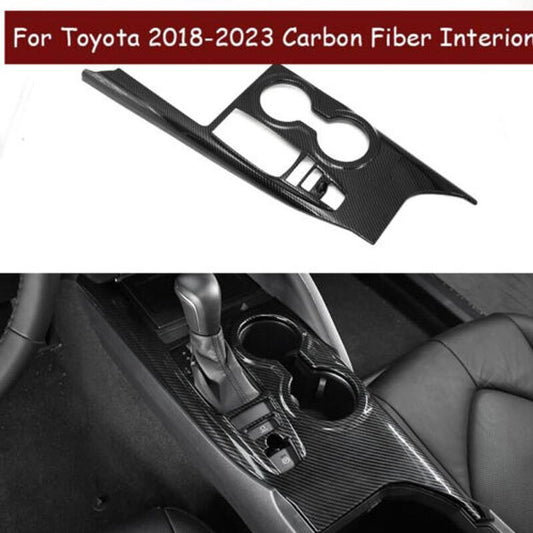 Gear Shift Panel Trim Center Console 1PC for Toyota for Camry 2018-2023 Carbon Fiber