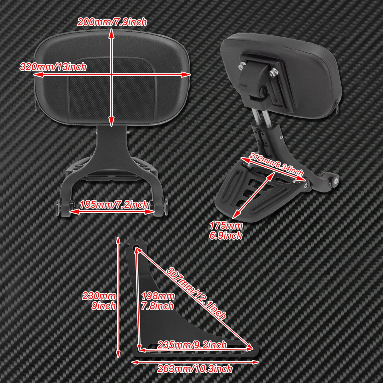Adjustable Driver  Passenger Backrest Fit for Harley Softail Fatboy 2018-2022