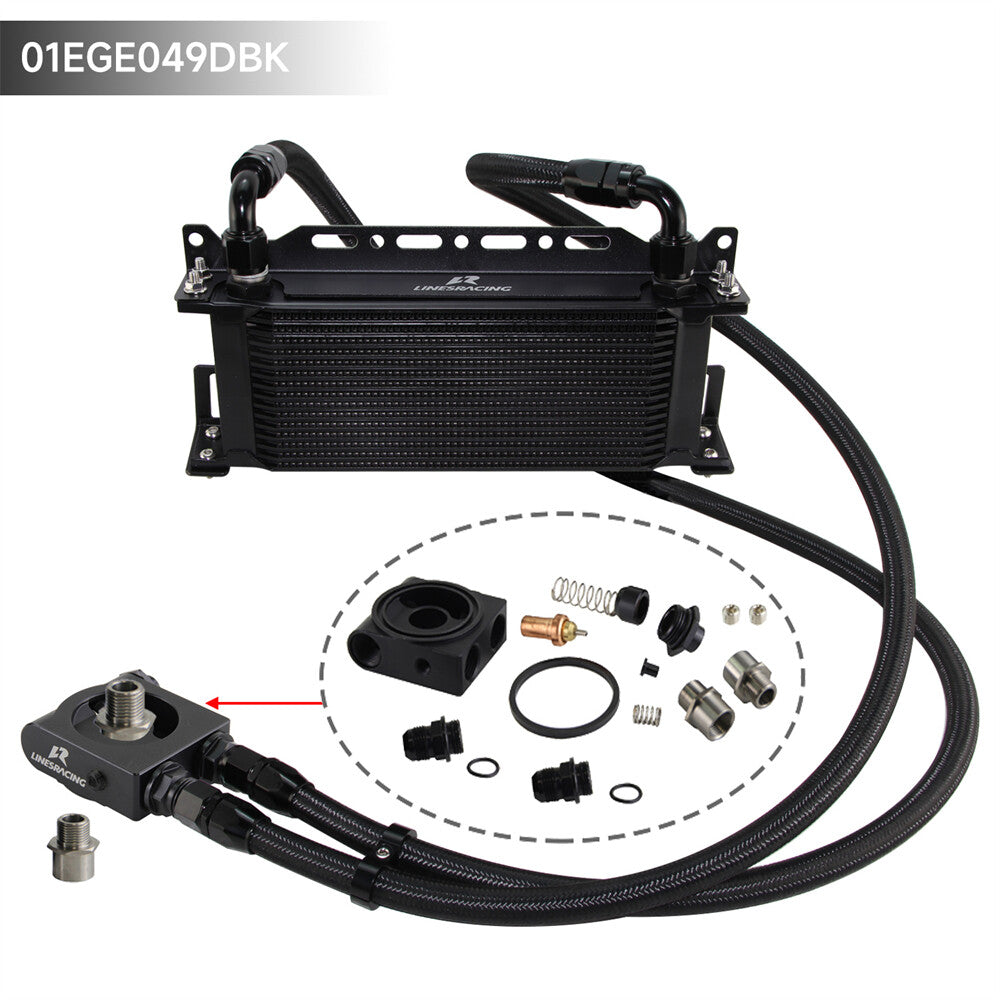 Universal 16 Row Thermostatic Oil Cooler Kit British Type+Mounting Brackets Kit