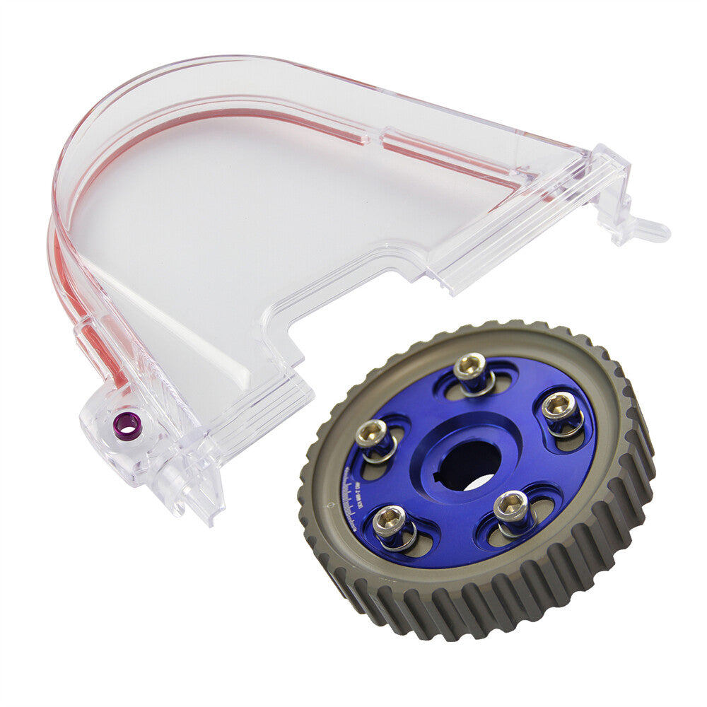 Clear Gear Timing Belt Cover +Cam Gear for Honda for Civic D15 D16 SOHC 96-00 Blue