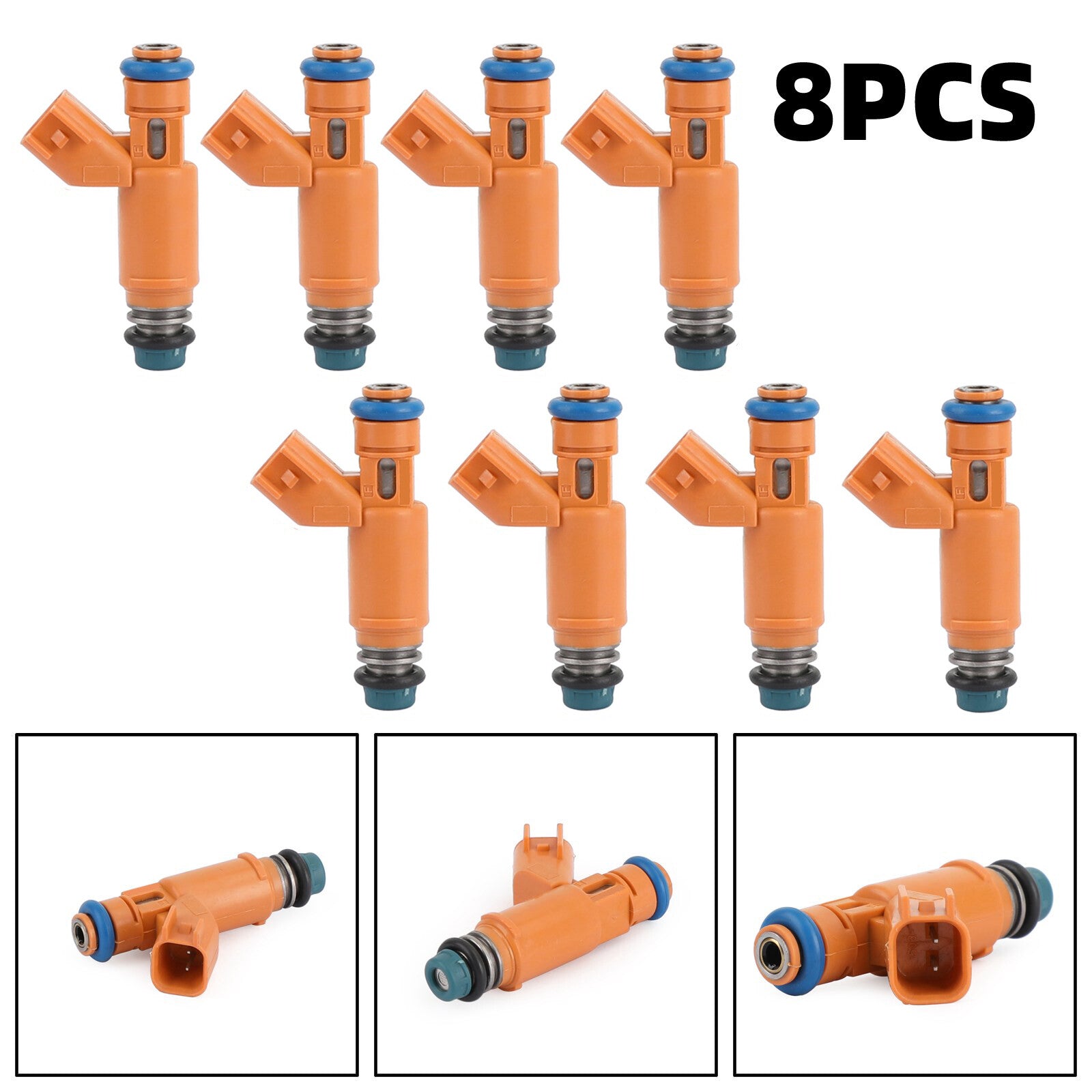 8-pack of 2W93-AA fuel injectors suitable for Land Rover for Range Rover and for Jaguar 4.2L and 4.4L V8 engines.
