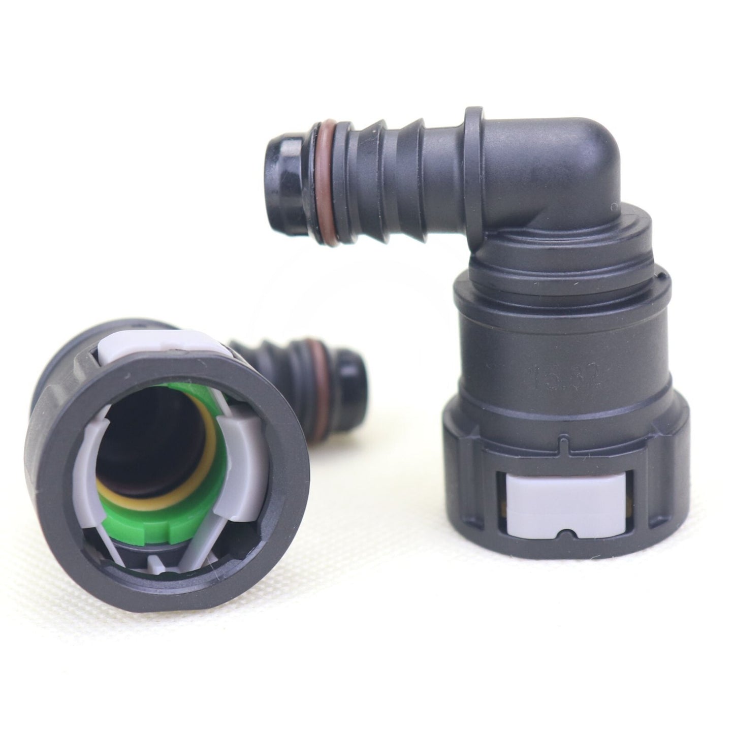 2PCS 90 Deg Elbow 15.82mm Fuel Line Quick Release Connector Nylon Hose ID 1/2