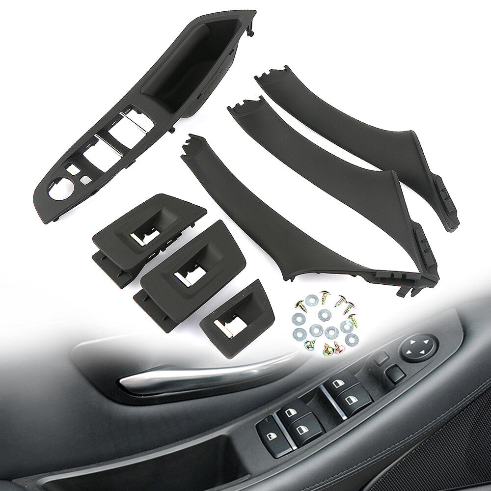 Interior door handle and window switch panel decorative covers suitable for BMW F10 F11 F18 (10-16)