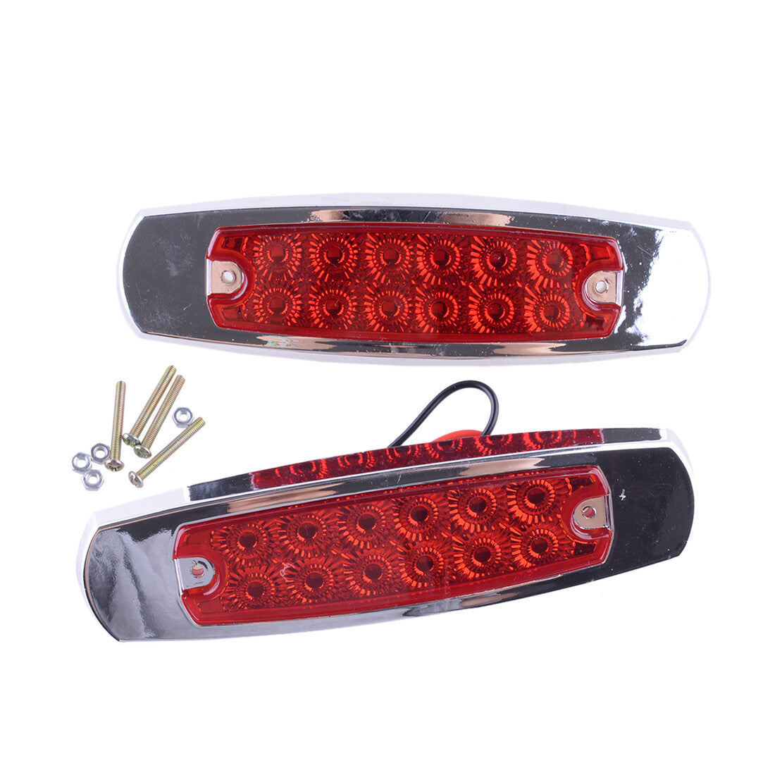 2PCS 12 LED Sealed Side Marker Clearance Light Fish Shape Truck Trailer 12V