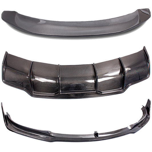 Full Body Kit for Tesla Model 3 Real Carbon Fiber Front/Rear Bumper+Rear Spoiler