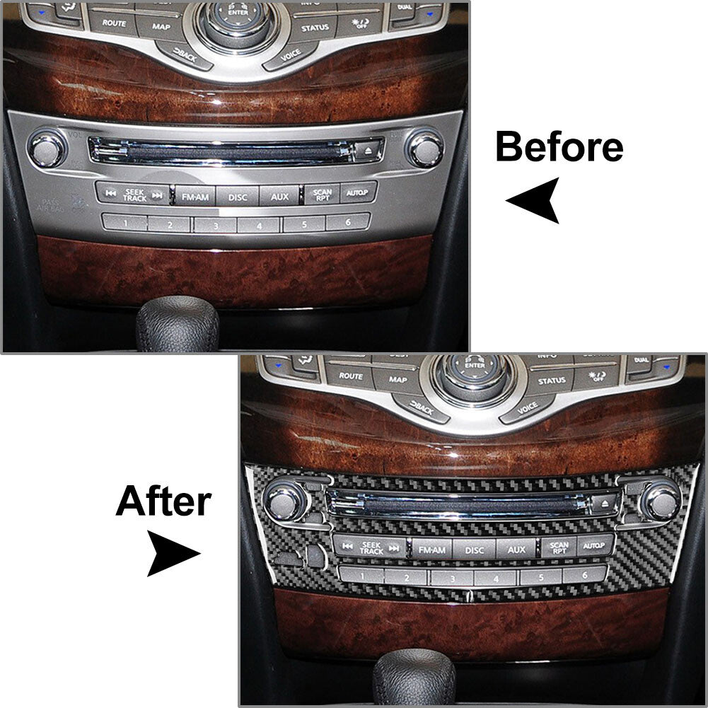 Carbon Fiber Center Console Radio CD Panel Frame Trim for Infiniti JX35 QX60