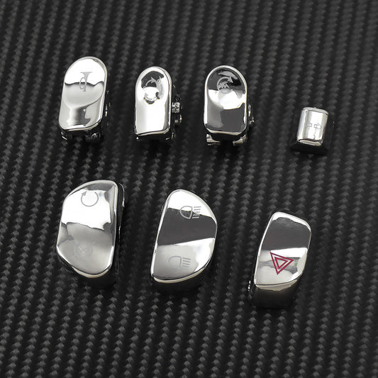 7Pcs Hand Controls Housing Replacement Switch Button Cap Fit For Victory Chrome