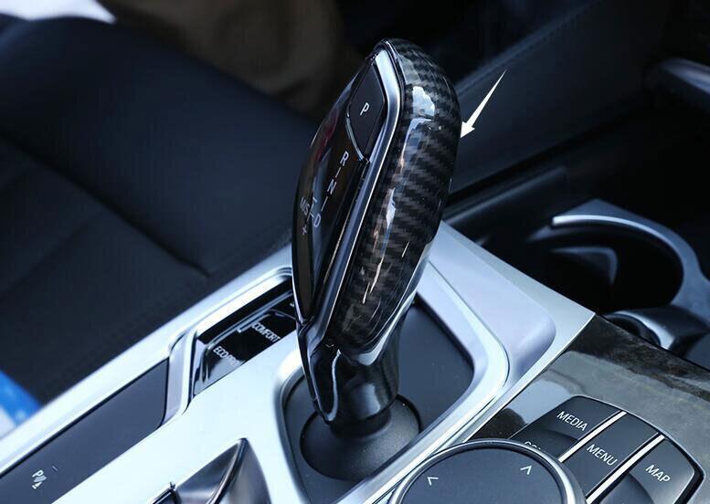 Refit for BMW 5 Series 2018-23 Carbon Fiber Gear Shift Knob Shifter Lever Trim