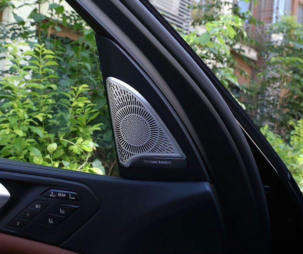 Door Corner Triangle Speaker Cover Trim Aluminum for BMW X5 X7 G05 G07 2019-23