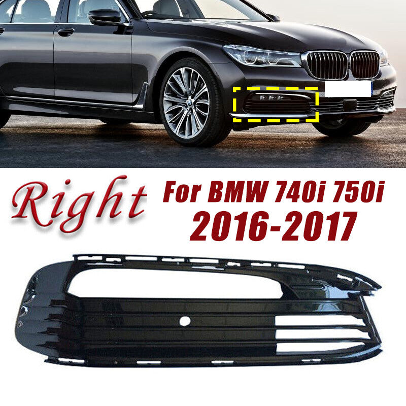 for BMW 740i 750i 2016-2017 Right Front Bumper Fog Lights Mesh Grill Cover