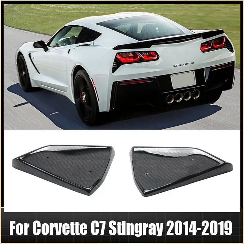 for Corvette C7 Stingray 2014-19حCarbon Rear Bumper Side Corner Splitters Aprons
