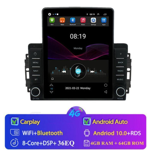 Car 9.5 4+64G Vertical Stereo Radio GPS FM for Jeep for Wrangler Liberty for Dodge for Ram